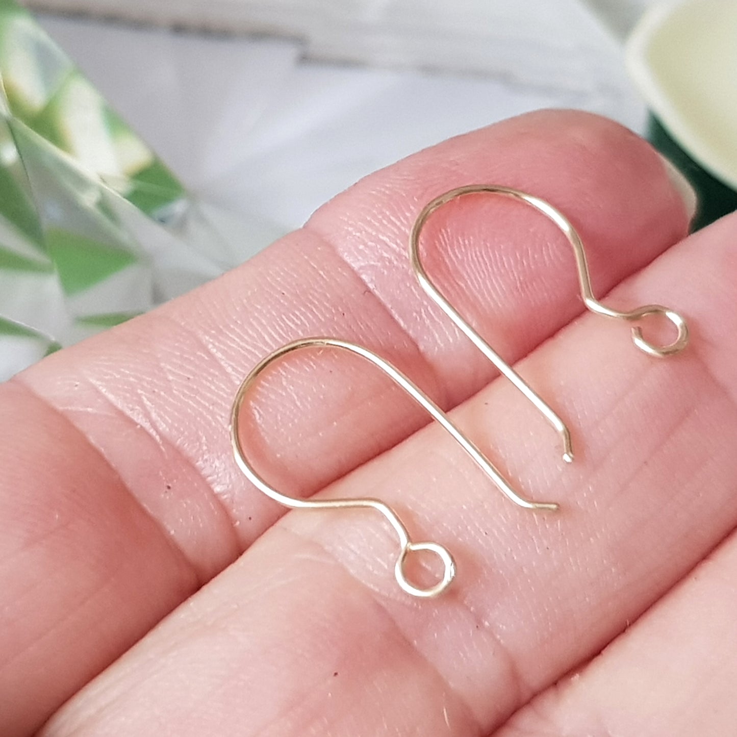 9ct Yellow Gold Handmade Shepherd Earring Hooks - Premium Quality Findings (1 Pair)  | YG9-001EH-1 | Earring Findings