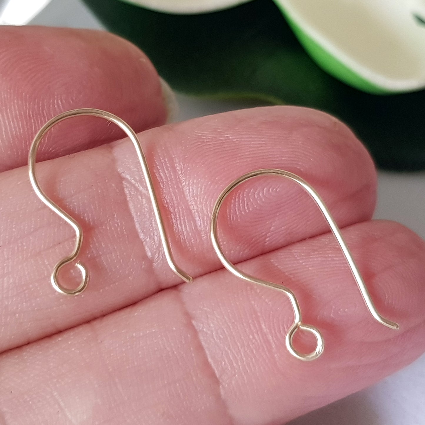 9ct Yellow Gold Handmade Shepherd Earring Hooks - Premium Quality Findings (1 Pair)  | YG9-001EH-1 | Earring Findings