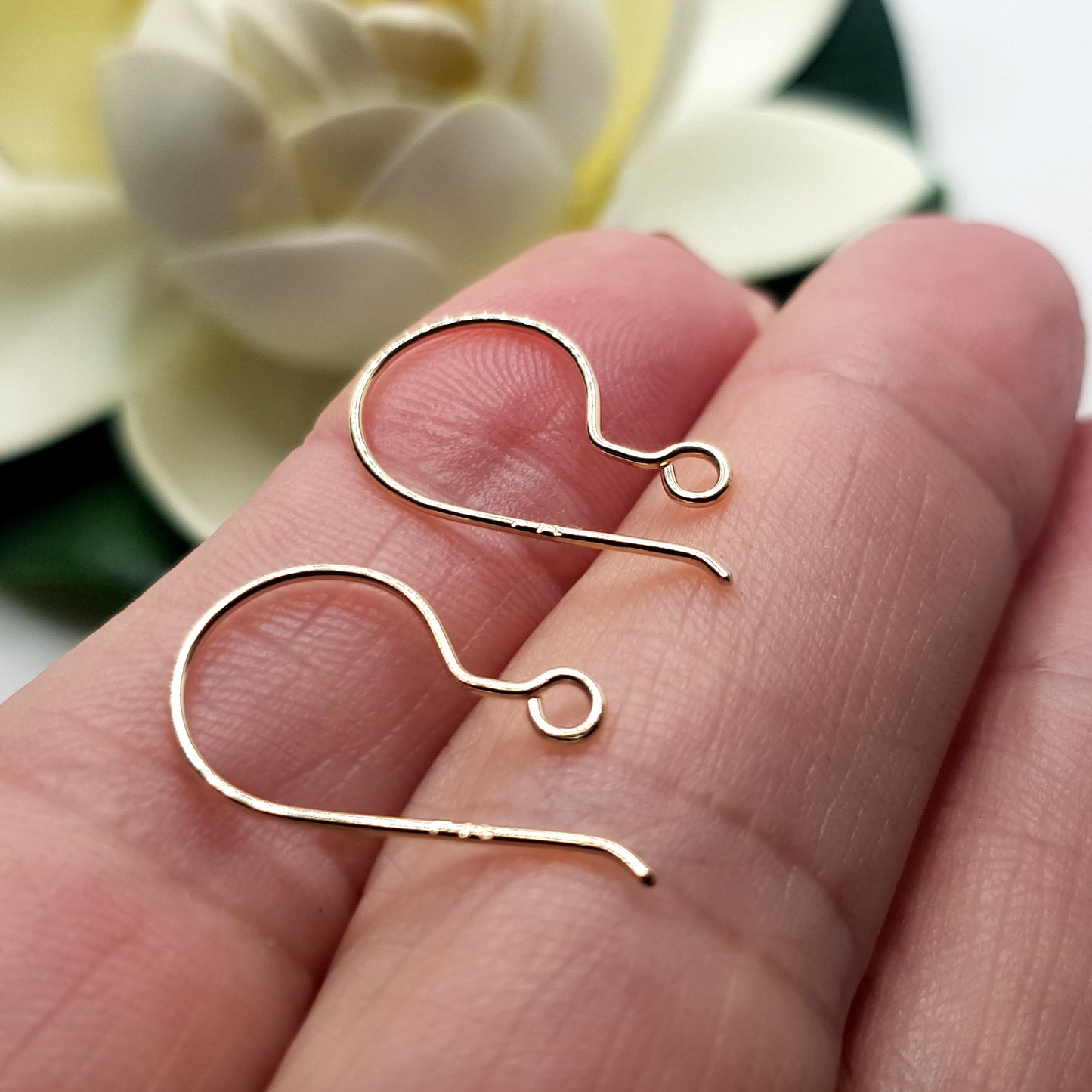 9ct Yellow Gold Handmade Shepherd Earring Hooks - Premium Quality Findings (1 Pair)  | YG9-001EH-1 | Earring Findings