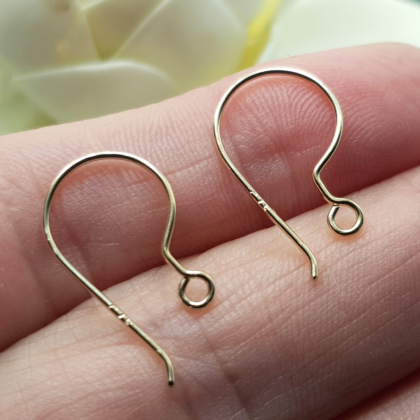 9ct Yellow Gold Handmade Shepherd Earring Hooks - Premium Quality Findings (1 Pair)  | YG9-001EH-1 | Earring Findings