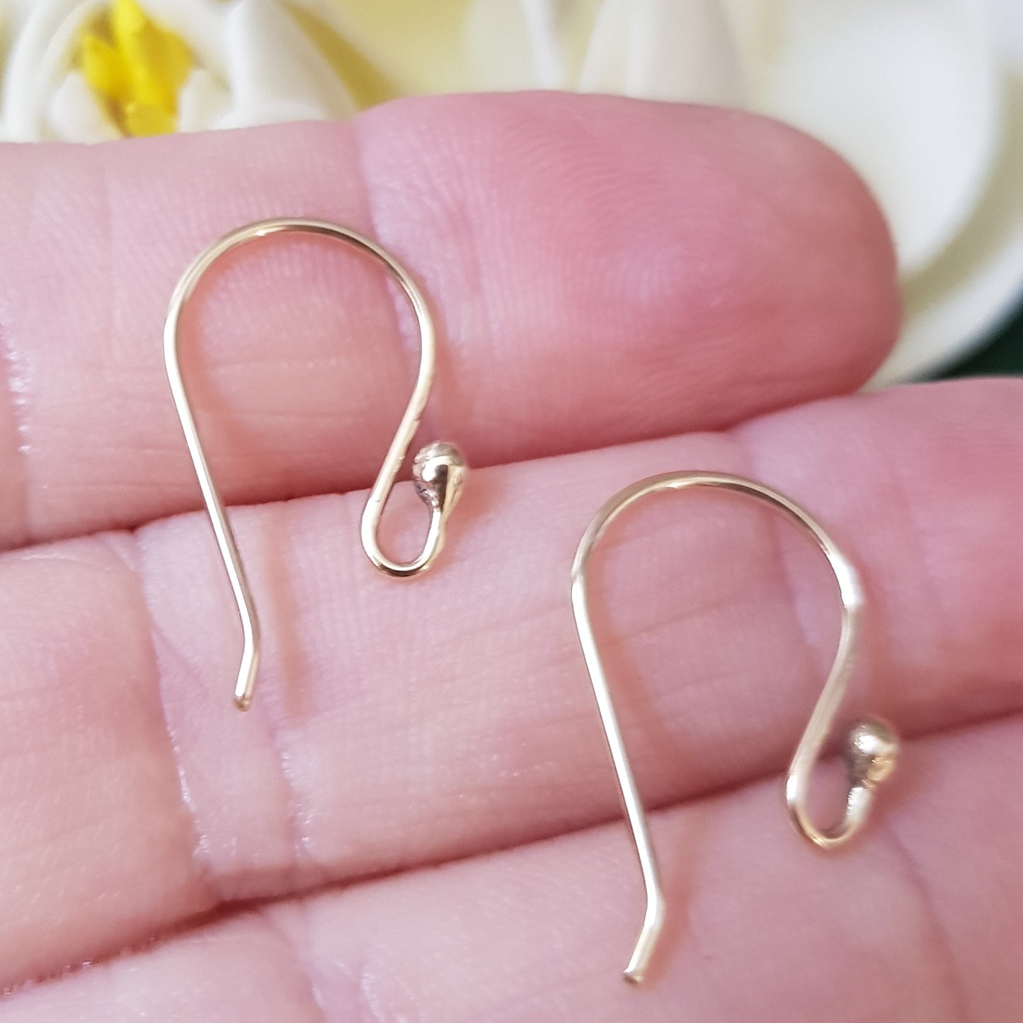 Handmade 9ct Yellow Gold Shepherd Hook Style Ear Hooks | YG9-011EH | Earring Making Supply | Kalitheo