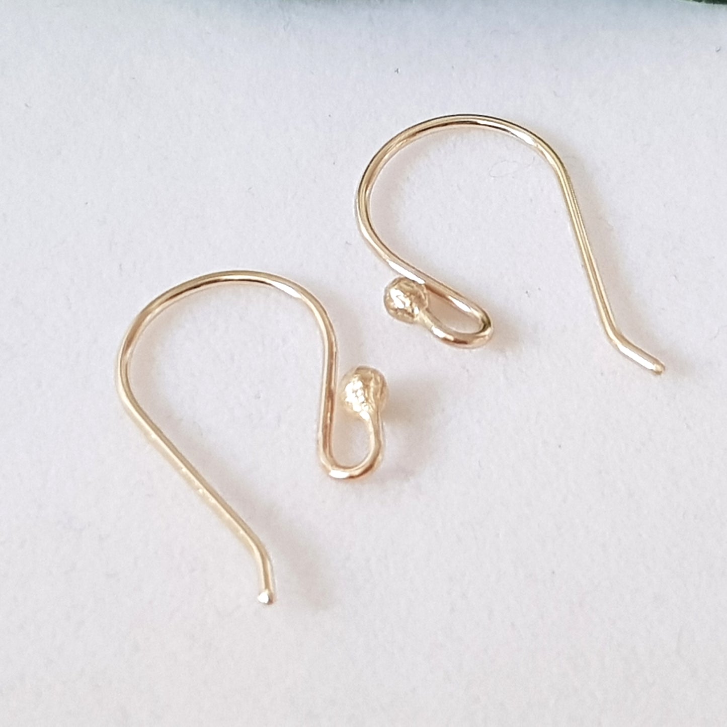 Handmade 9ct Yellow Gold Shepherd Hook Style Ear Hooks | YG9-011EH | Earring Making Supply | Kalitheo