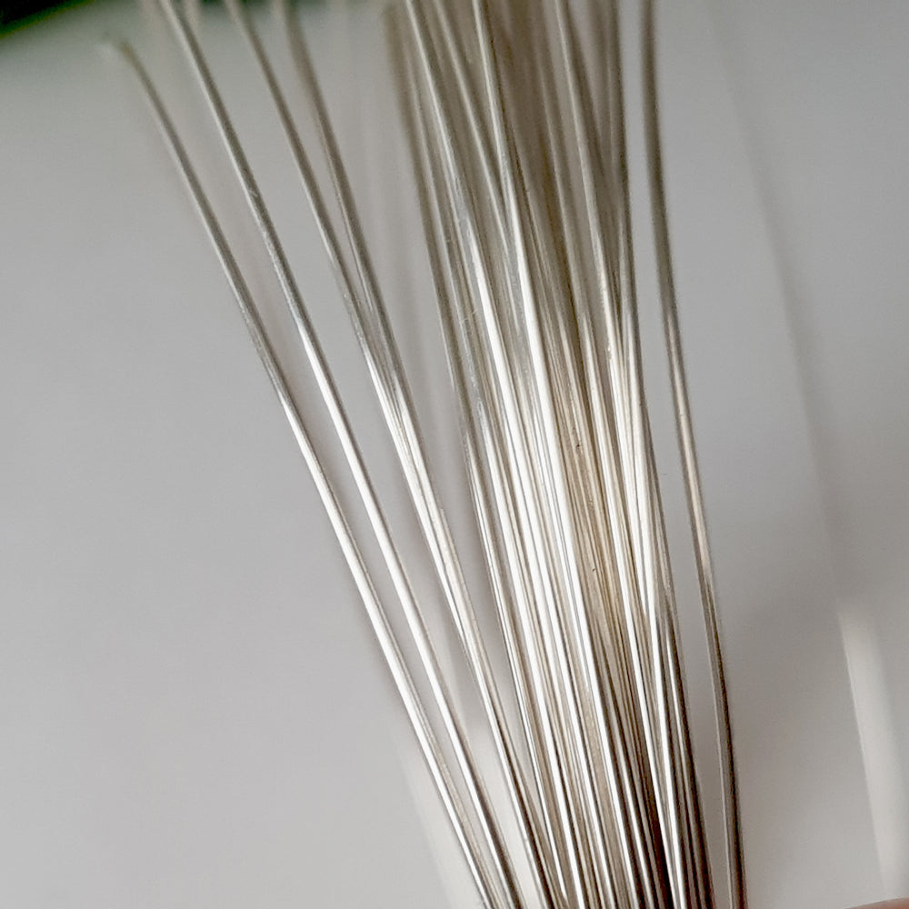Close up of sterling silver wires 1.5mm thickness SS-MR1.5W