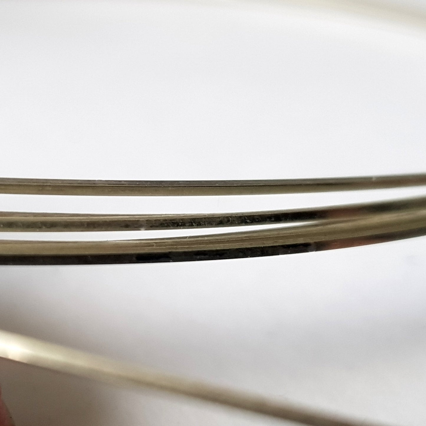 Close up of sterling silver square wire