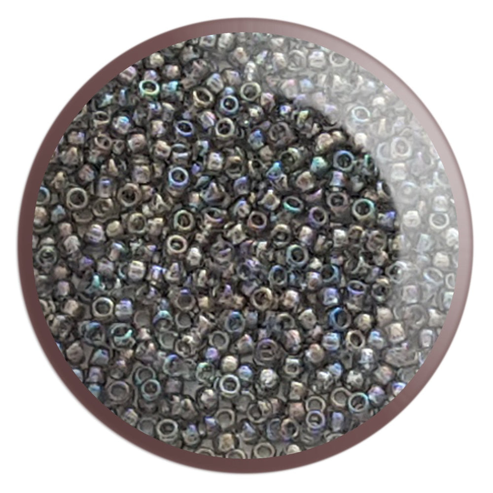 8/0 TR-176 Black Diamond Rainbow Round in a circle white background.
