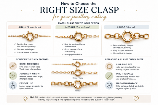 How to Choose the Right Size Clasp for Jewellery Making (and Replacing Clasps)
