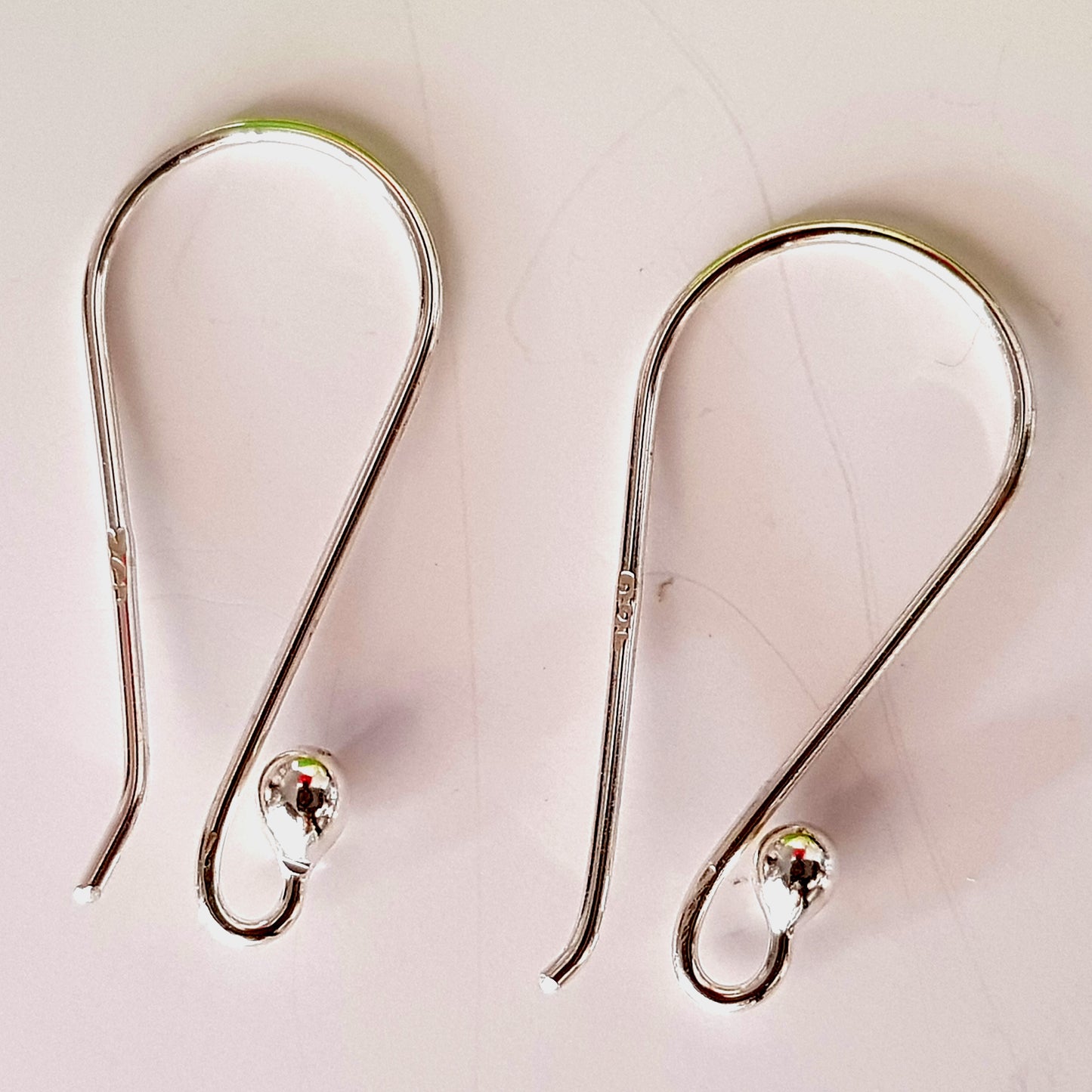 Handmade Sterling Silver Ear Hooks – Argentum 940, 25mm Modern Drop Hook Style | SS-011MEH | Earring Supply
