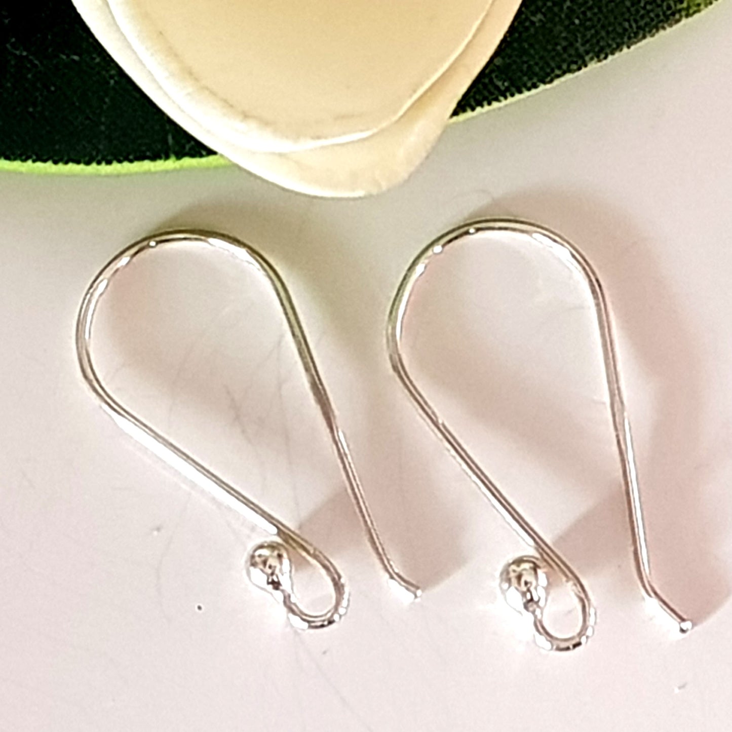 Handmade Sterling Silver Ear Hooks – Argentum 940, 25mm Modern Drop Hook Style | SS-011MEH | Earring Supply