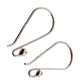 Silver earring hooks on a white background