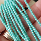 Czech Fire Polished 50 Bead Strand - Turquoise - Sueded Gold 2mm Round Faceted  | FP-02-MSG6313 | Beading Supply