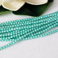 Czech Fire Polished 50 Bead Strand - Turquoise - Sueded Gold 2mm Round Faceted  | FP-02-MSG6313 | Beading Supply