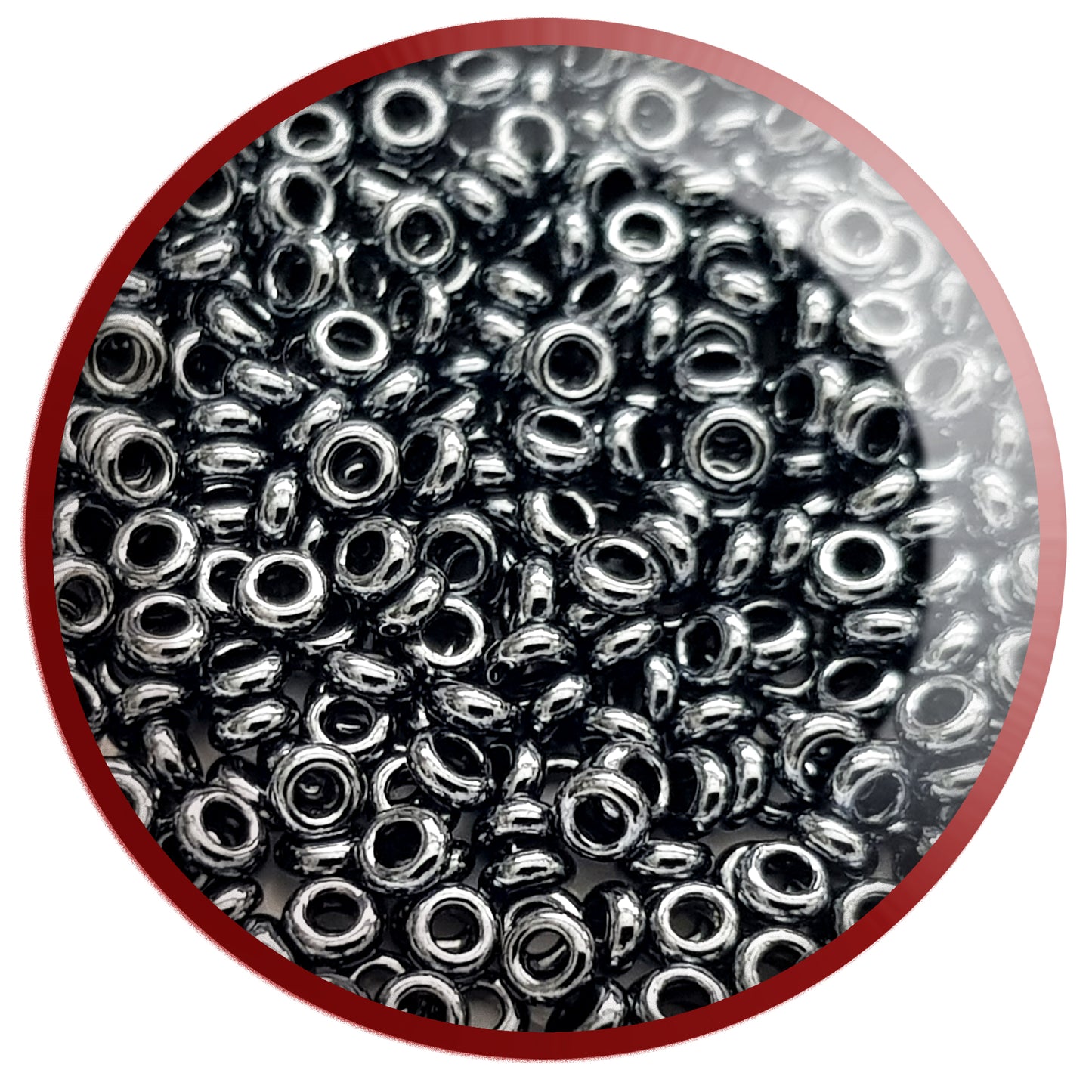 Demi 8/0 - TN-81 Hematite Metallic -  5g Seed Beads - Beading Supply