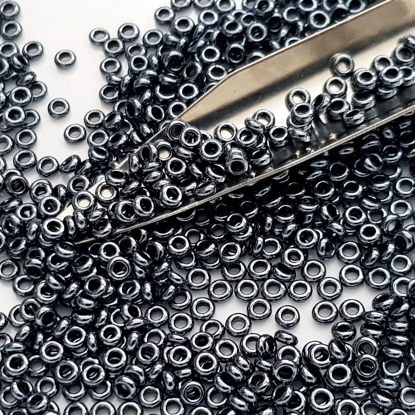 Demi 8/0 - TN-81 Hematite Metallic -  5g Seed Beads - Beading Supply