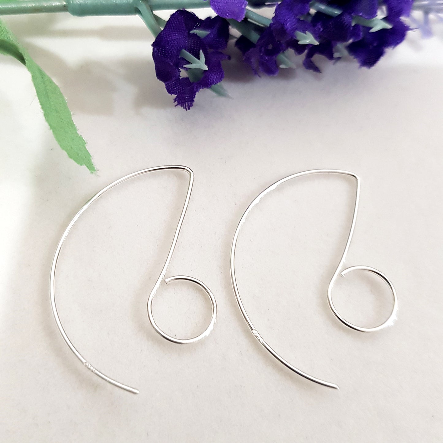 Earring Hooks Premium Quality Sterling Silver Large Loop Circular For Resin Earrings | SS-025LEH | Earring Supply