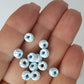 Matubo 2/0 Seed Beads - White-Blue-6mm Round Beads -Kalitheo