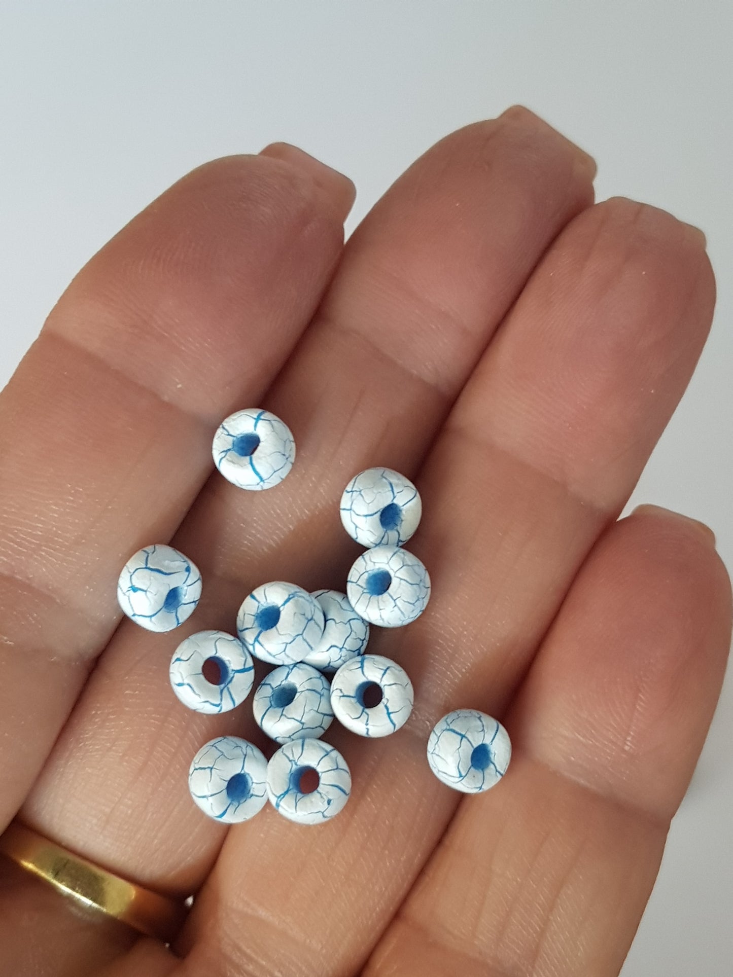 Matubo 2/0 Seed Beads - White-Blue-6mm Round Beads -Kalitheo