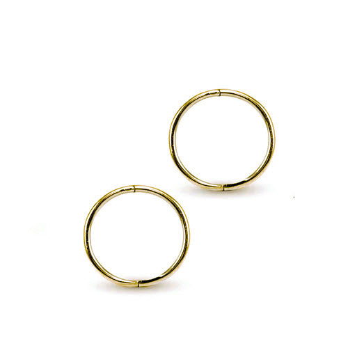 9ct White or Yellow Gold Sleeper Huggies – Available in 10mm, 12mm & 14mm