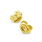 Pair of yellow gold earring back on a white background,
