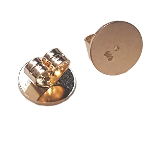 Earring Backs - 18ct Yellow Gold Polished Heavy-Duty Disc  |  YG18-008 | PRE-ORDER | Earring Supply