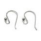Two silver earring hooks on a white background