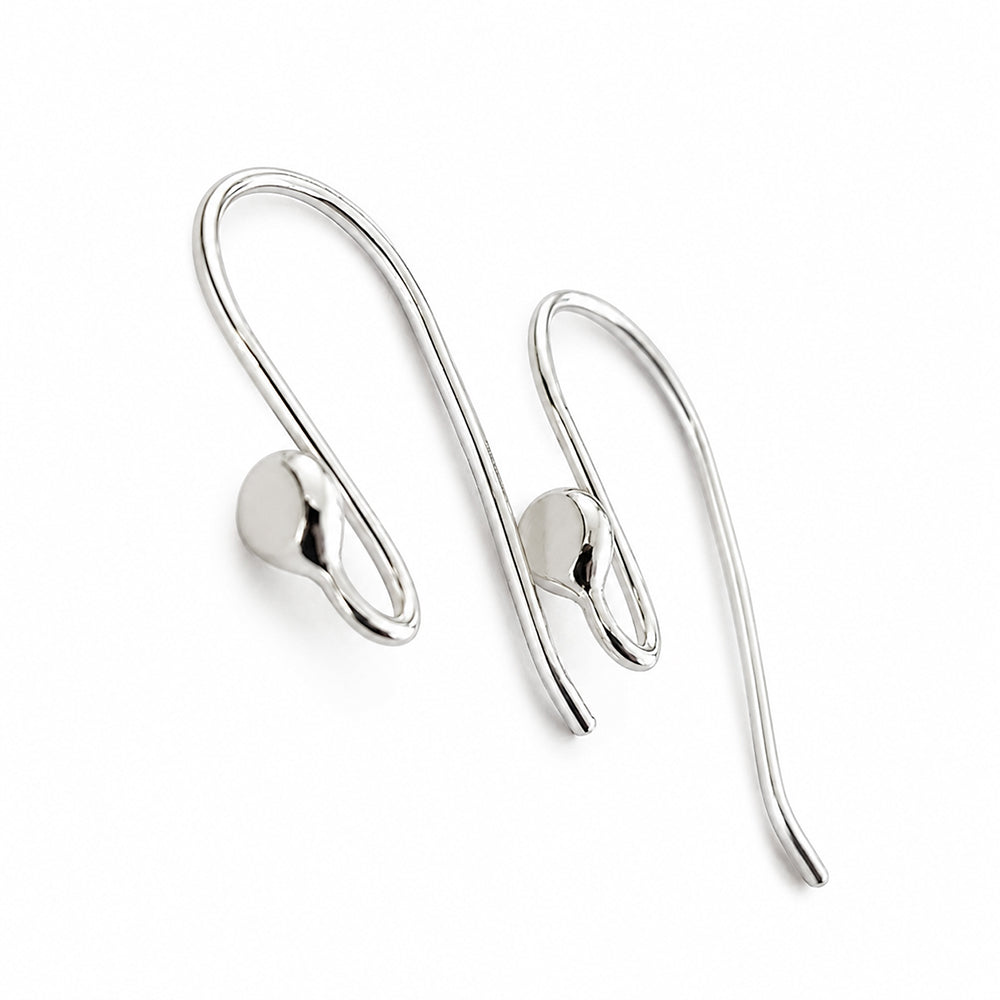 ARGENTIUM 940- Handmade Balled Flat Earring Hooks | AR-402BF-EH