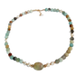 Amazonite Beaded Necklace with Freshwater Pearls & Gold Filled Details – 52cm | FKJ-204N