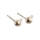 Pair of silver ball earrings on a white background