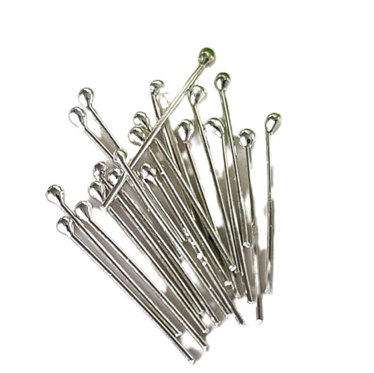 Solid 0.7mm (21 gauge) Argentum 940 Ball End Headpins | SS-GF7HP | Jewellery Making Supply