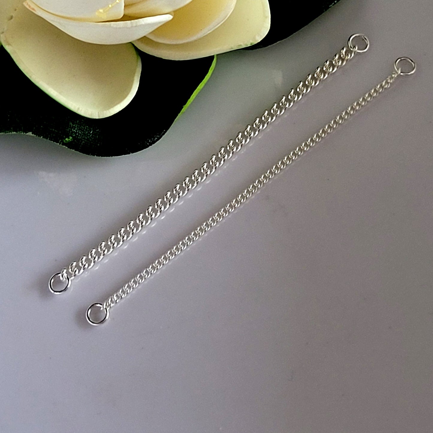 Chains - Bracelet Safety Curb Chain Genuine Sterling Silver Finished | SS-FChainBSCC | Bracelet Making Supply