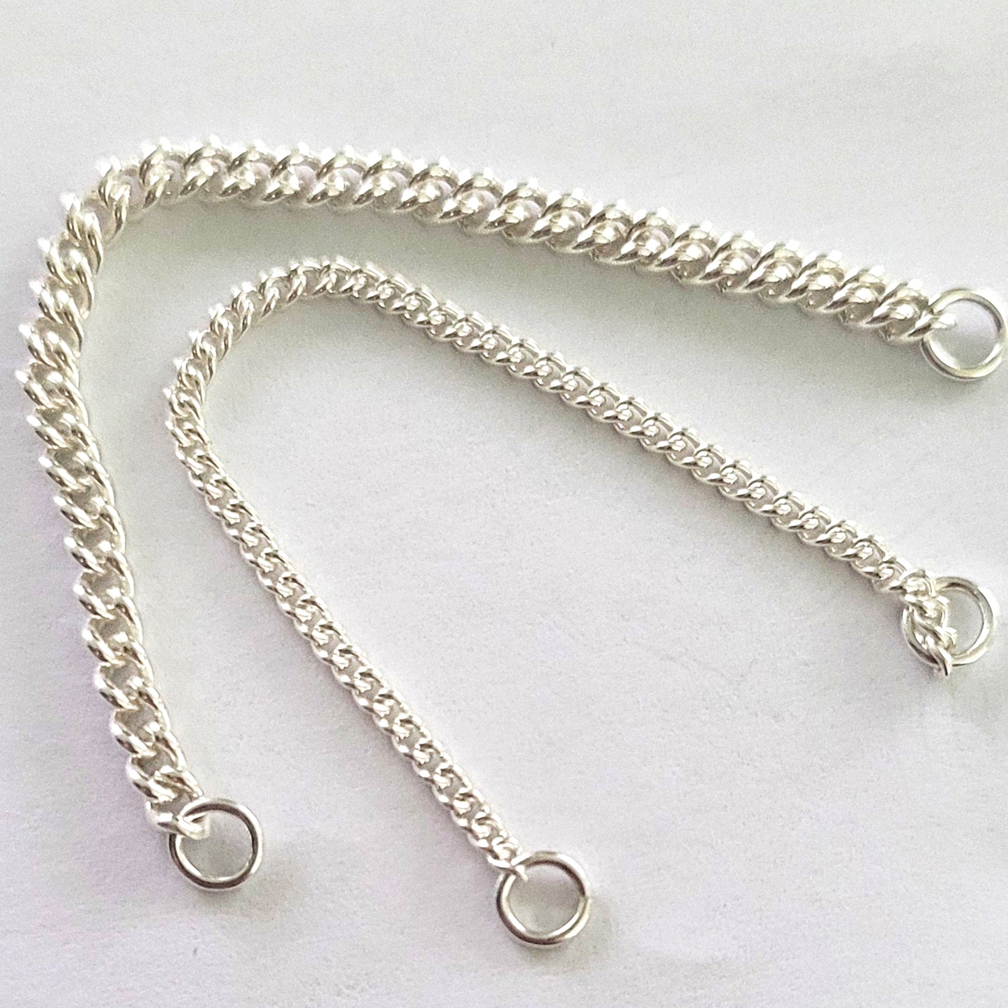 Chains - Bracelet Safety Curb Chain Genuine Sterling Silver Finished | SS-FChainBSCC | Bracelet Making Supply