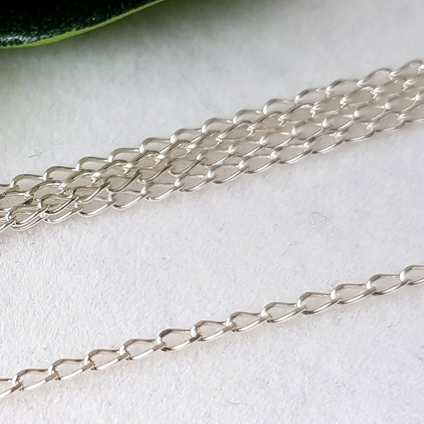 Chains - Long Curb Diamond Cut Chain Genuine Sterling Silver Finished | SS-FChainLCD | Jewellery Making Supply