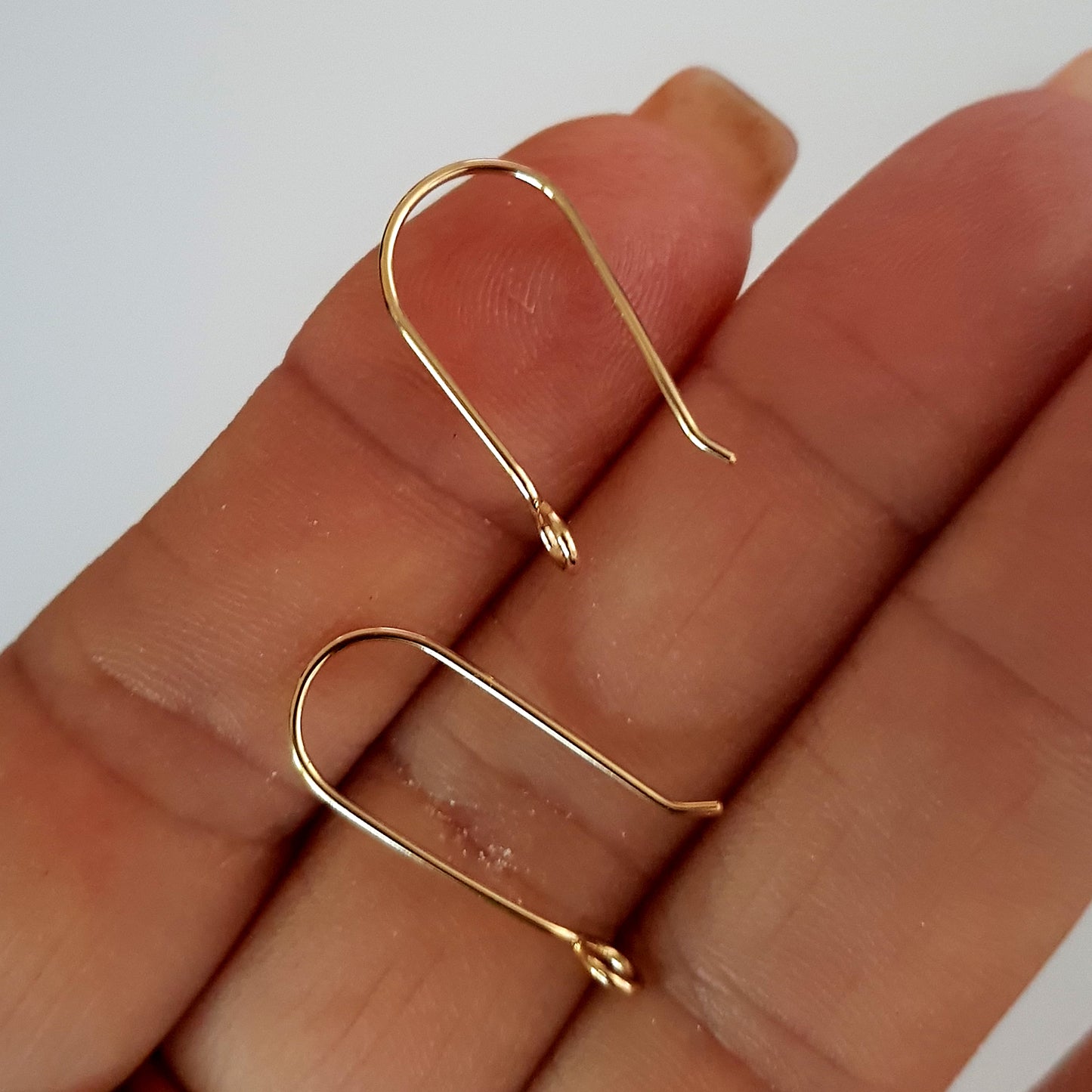 14ct Gold Filled Handmade Front Facing Ear Hooks – 25mm (0.8mm Wire)