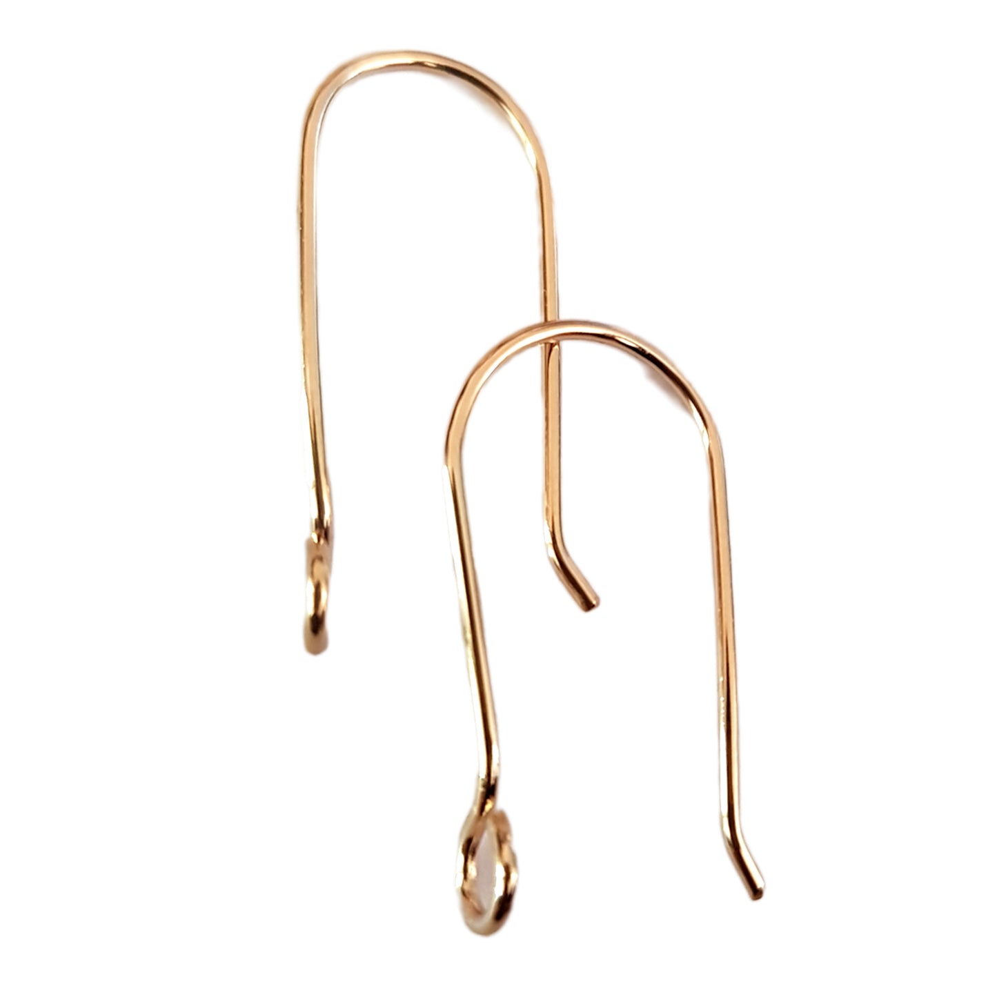 14ct Gold Filled Handmade Front Facing Ear Hooks – 25mm (0.8mm Wire)