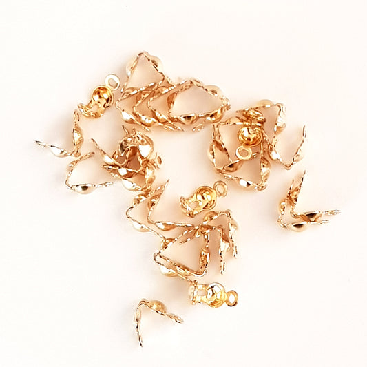 14ct Premium Gold Filled Clam Shell Bead Tips | GF-003BT | Beading Supply