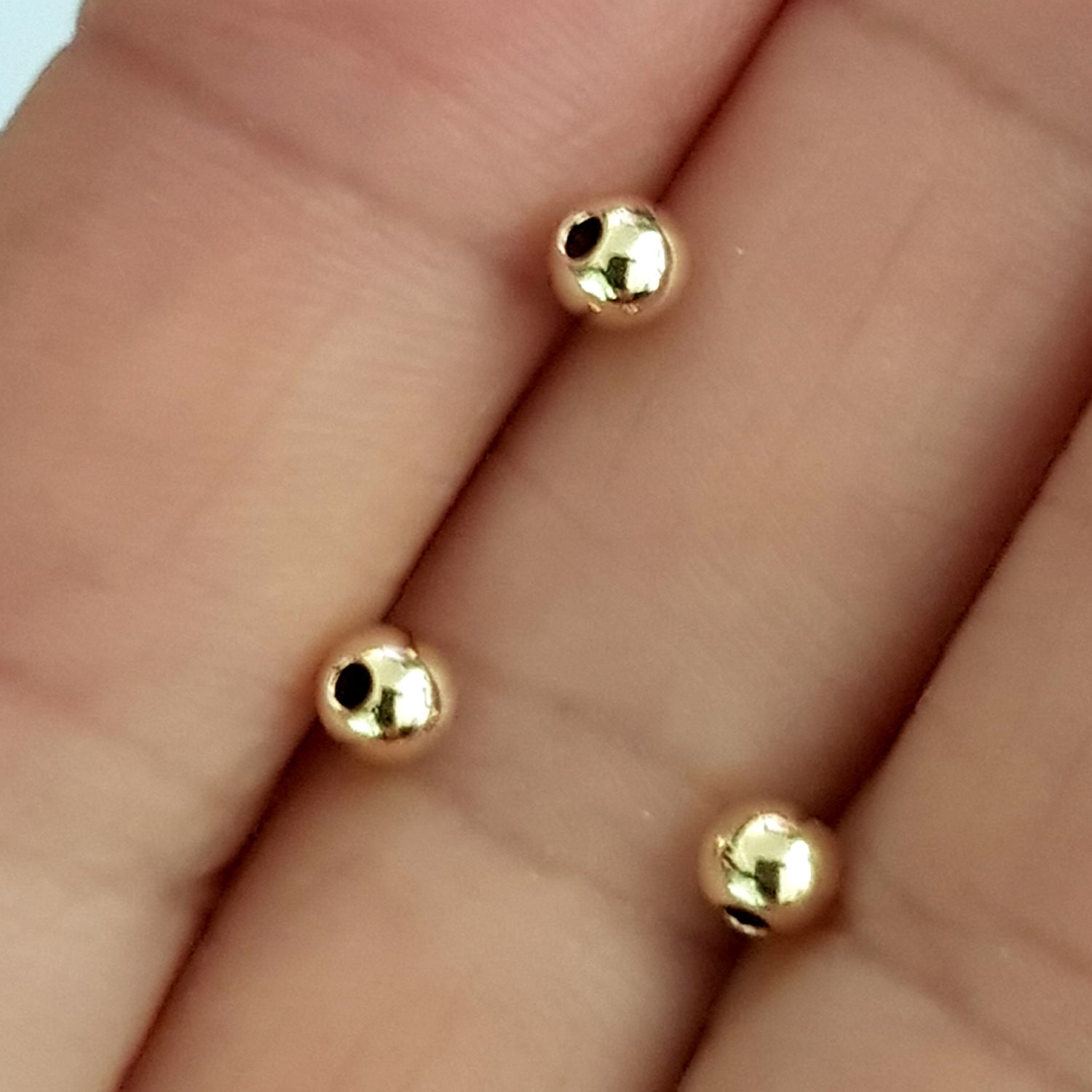 14ct Gold Filled Premium Quality Plain Round Beads | GF-PRB | Beading Supply
