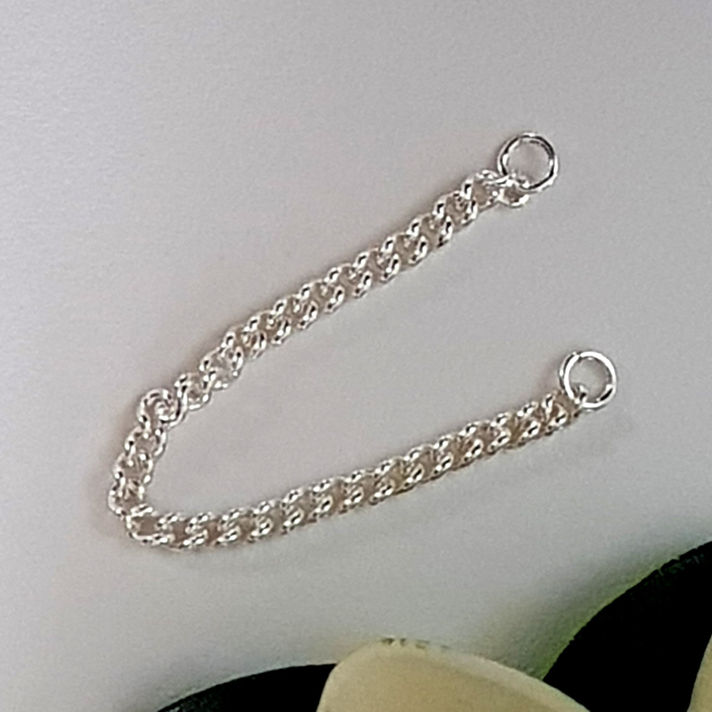 Chains - Bracelet Safety Curb Chain Genuine Sterling Silver Finished | SS-FChainBSCC | Bracelet Making Supply