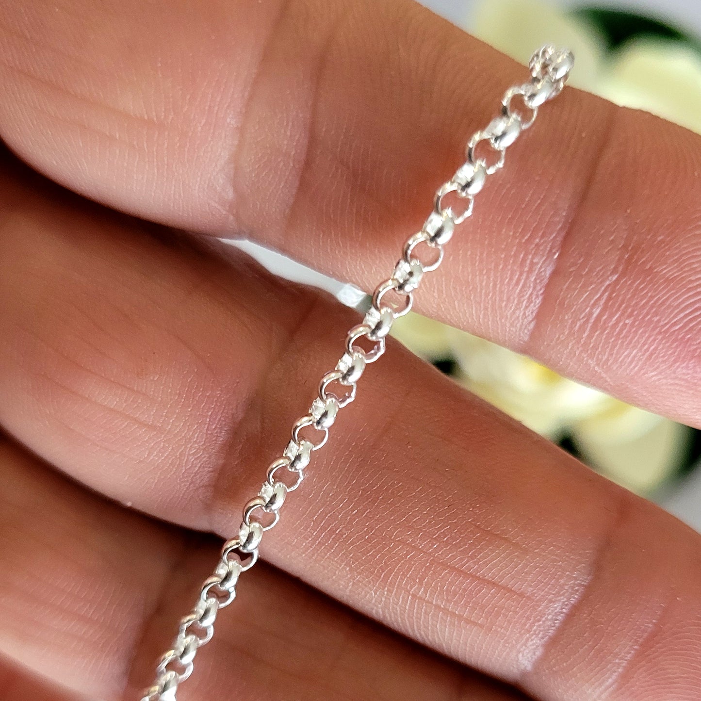 Chains - Bracelet Safety Curb Chain Genuine Sterling Silver Finished | SS-FChainBSCC | Bracelet Making Supply