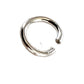 Silver open jump ring on a white background/