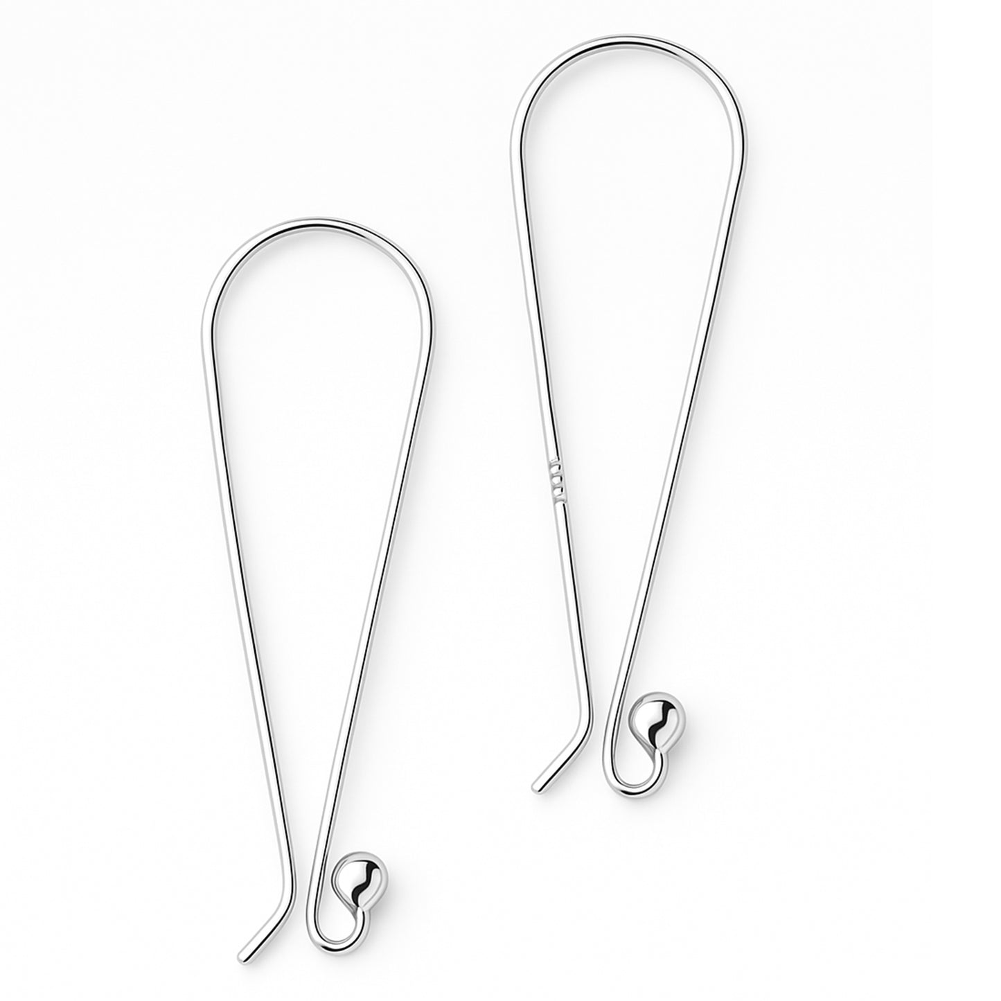 Ear Hooks - Handmade 40mm Statement Sterling Silver - Argentum 940 Ear Hooks | SS-011LEH| Earring Making Supply