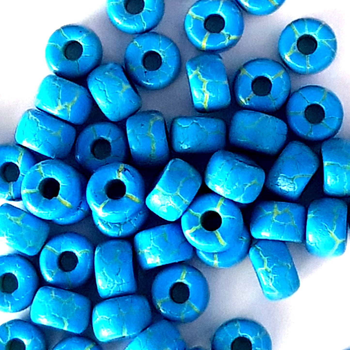 Matubo 2/0 Seed Beads - Blue/Yellow - 6mm Round Beads -Kalitheo