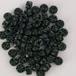 Matubo 2/0 Seed Beads - Jet Black/Green - 6mm Round Beads -Kalitheo
