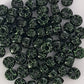 Matubo 2/0 Seed Beads - Jet Black/Green - 6mm Round Beads -Kalitheo