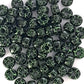 Matubo 2/0 Seed Beads - Jet Black/Green - 6mm Round Beads -Kalitheo