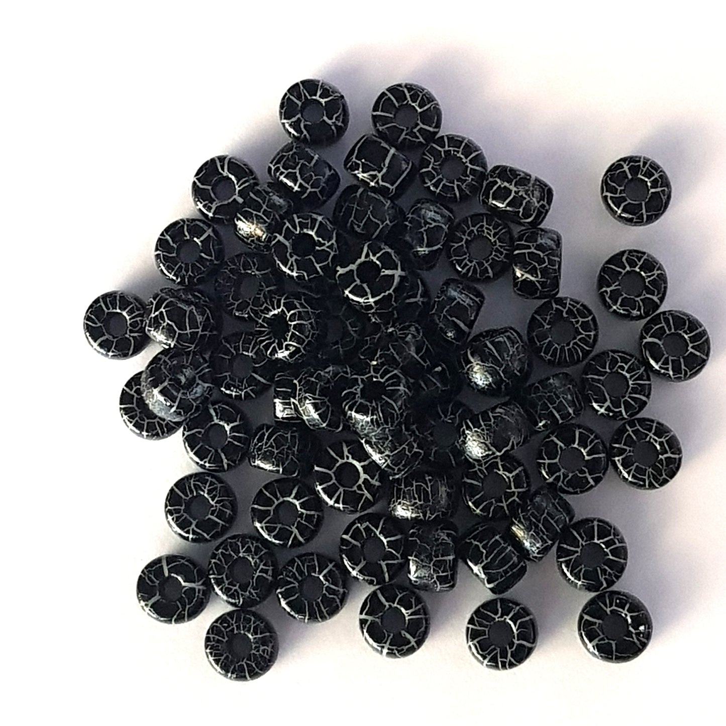 Matubo 2/0 Seed Beads - Jet Black-White - 6mm Round Beads -Kalitheo