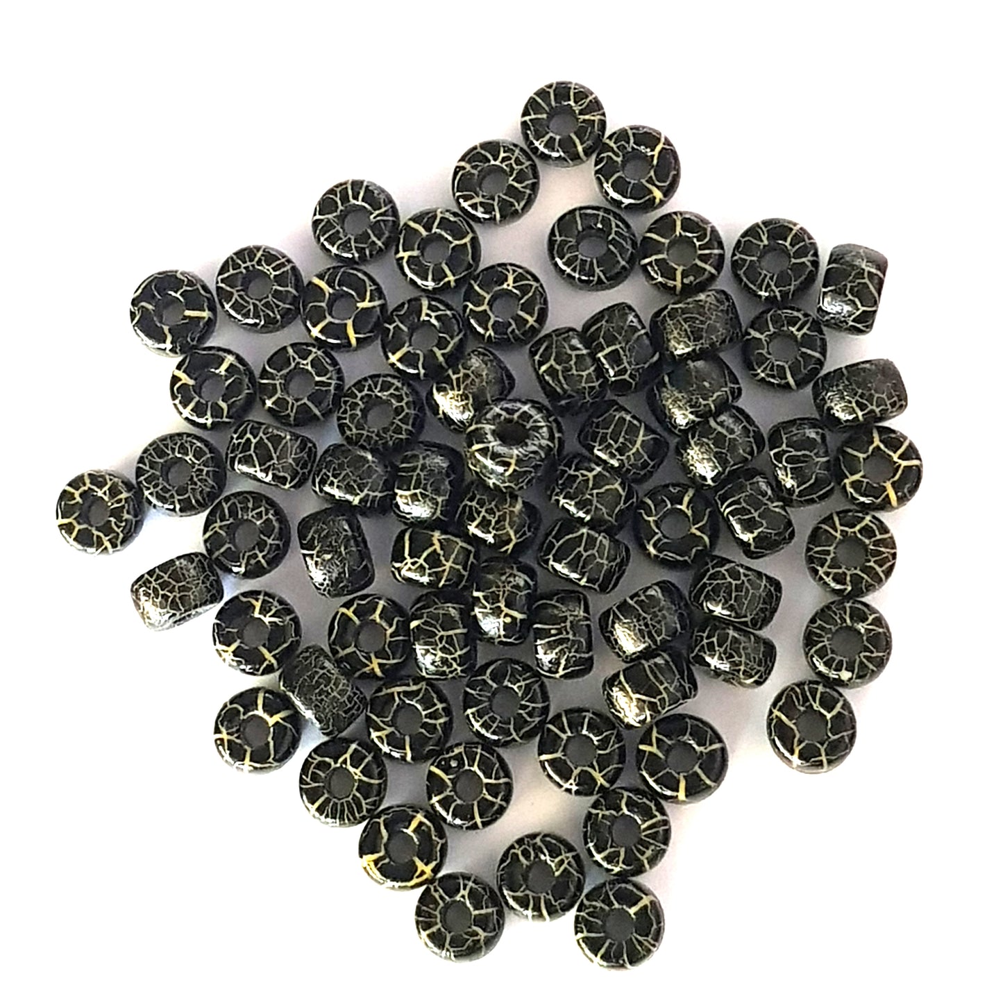 Matubo 2/0 Seed Beads - Jet Black/Yellow - 6mm Round Beads -Kalitheo