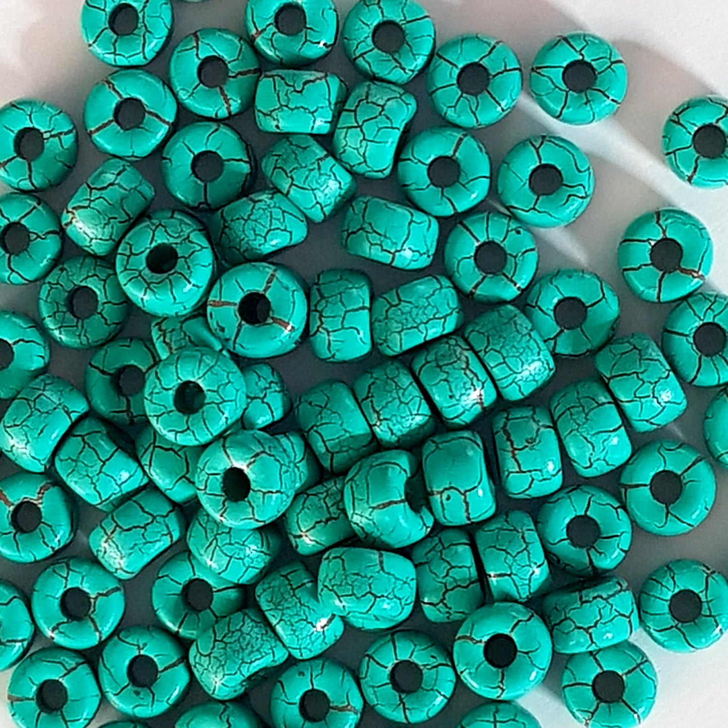 Matubo 2/0 Seed Beads - Turquoise Green-Brown - 6mm Round Beads -Kalitheo