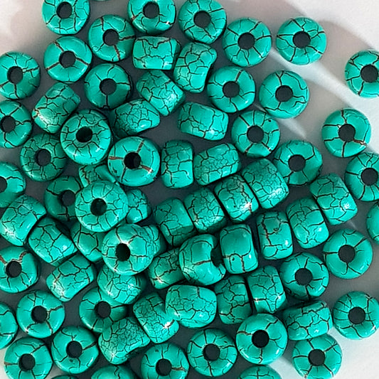 Matubo 2/0 Seed Beads - Turquoise Green-Brown - 6mm Round Beads -Kalitheo