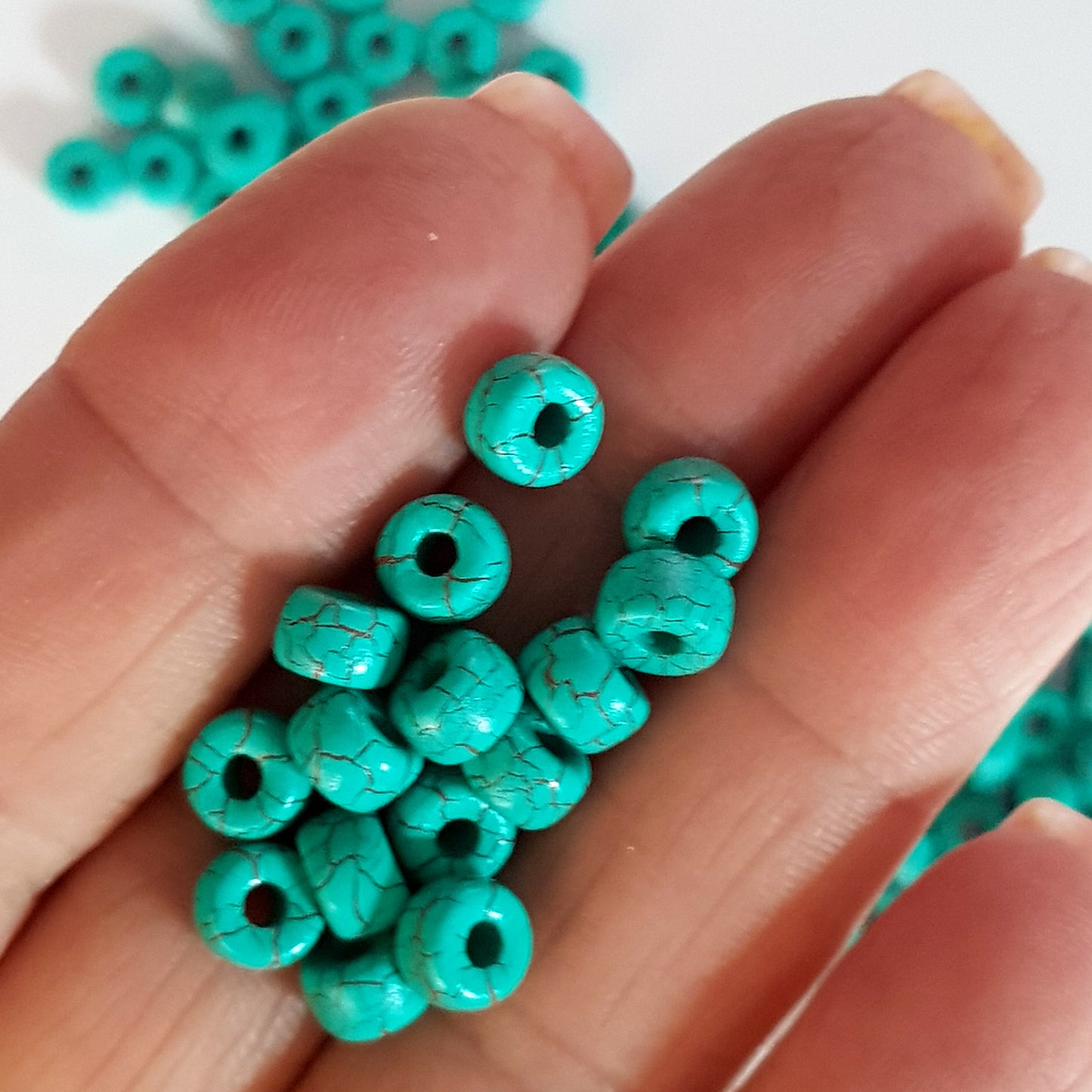 Matubo 2/0 Seed Beads - Turquoise Green-Brown - 6mm Round Beads -Kalitheo