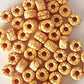 Matubo 2/0 Seed Beads - Yellow-Dark Red- 6mm Round Beads -Kalitheo
