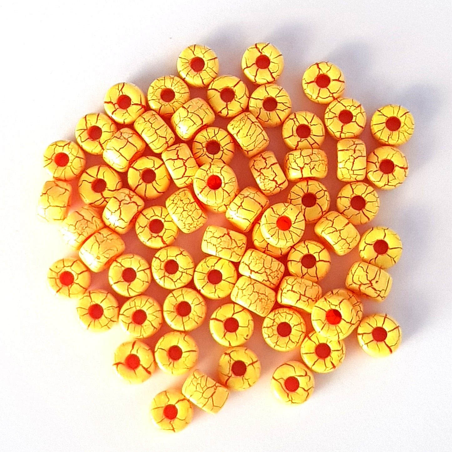 Matubo 2/0 Seed Beads - Yellow/Red - 6mm Round Beads -Kalitheo